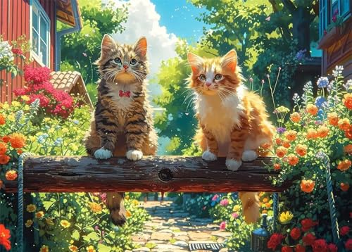 Puzzles für Erwachsene 2000 Teile Orangefarbene Blumenkatze 100 x 70 cm Puzzle Erwachsene Klassische Puzzles Pädagogisches Spiel Impossible Herausforderung 2000 Teile Puzzle von Jiian