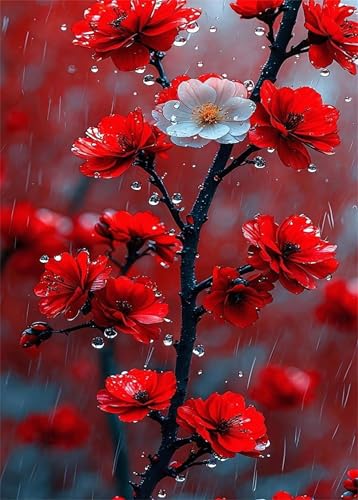 Puzzles für Erwachsene 2000 Teile Rote Pflaumenblüte 100 x 70 cm Puzzle Erwachsene Klassische Puzzles Pädagogisches Spiel Impossible Herausforderung 2000 Teile Puzzle von Jiian