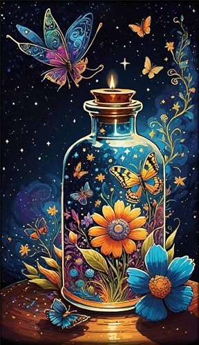 Puzzles für Erwachsene 2000 Teile Schmetterling Blumen Flasche 100 x 70 cm Puzzle Erwachsene Klassische Puzzles Pädagogisches Spiel Impossible Herausforderung 2000 Teile Puzzle von Jiian