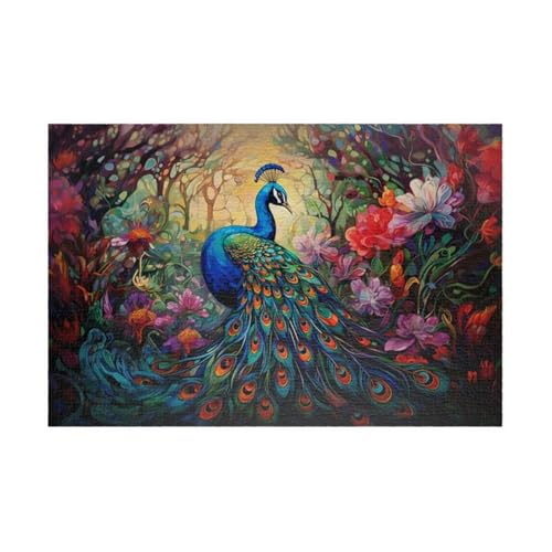 Puzzles für Erwachsene 2000 Teile Tiere Pfauen Blumen 100 x 70 cm Puzzle Erwachsene Klassische Puzzles Pädagogisches Spiel Impossible Herausforderung 2000 Teile Puzzle von Jiian