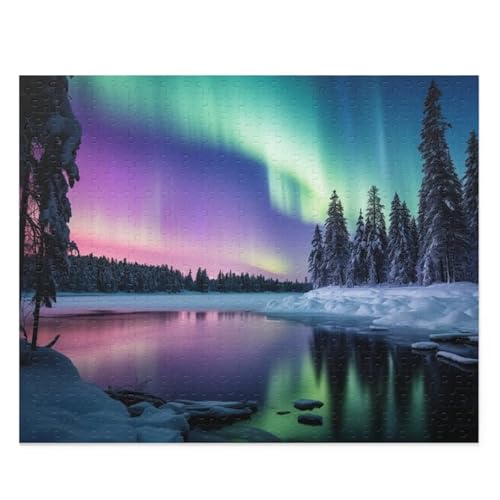 Puzzles für Erwachsene 300 Teile Aurora Landschaft 40 x 28 cm Puzzle Erwachsene Klassische Puzzles Pädagogisches Spiel Impossible Herausforderung 300 Teile Puzzle von Jiian