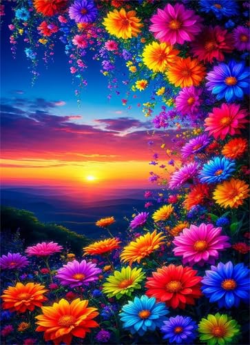 Puzzles für Erwachsene 300 Teile Sonnenaufgangsblumen 40 x 28 cm Puzzle Erwachsene Klassische Puzzles Pädagogisches Spiel Impossible Herausforderung 300 Teile Puzzle von Jiian