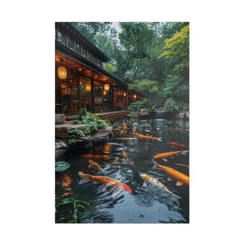 Puzzles für Erwachsene 300 Teile Teich Koi 40 x 28 cm Puzzle Erwachsene Klassische Puzzles Pädagogisches Spiel Impossible Herausforderung 300 Teile Puzzle von Jiian