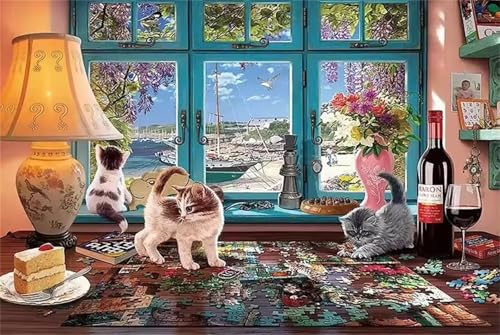 Puzzles für Erwachsene 520 Teile Katzentiere 52 x 38 cm Puzzle Erwachsene Klassische Puzzles Pädagogisches Spiel Impossible Herausforderung 520 Teile Puzzle von Jiian