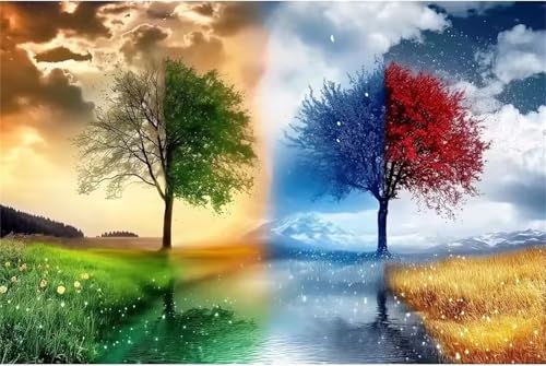 Puzzles für Erwachsene 520 Teile Vier Jahreszeiten Baum 52 x 38 cm Puzzle Erwachsene Klassische Puzzles Pädagogisches Spiel Impossible Herausforderung 520 Teile Puzzle von Jiian