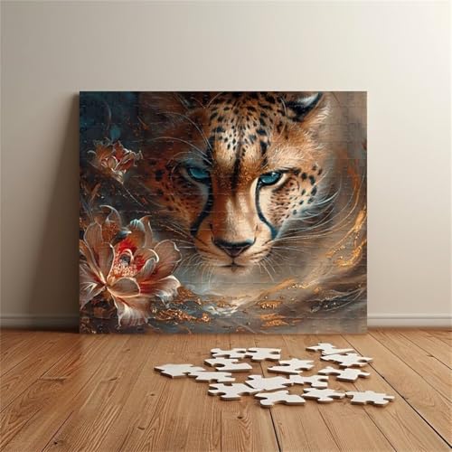 Puzzles für Erwachsene 70 Teile Blume Tier Leopard 20 x 15 cm Puzzle Erwachsene Klassische Puzzles Pädagogisches Spiel Impossible Herausforderung 70 Teile Puzzle von Jiian