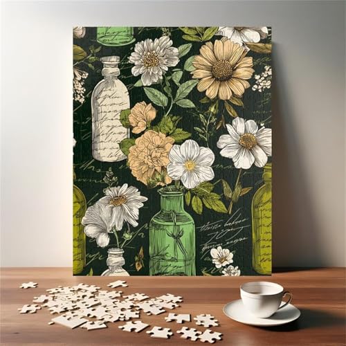 Puzzles für Erwachsene 70 Teile Blumenflasche 20 x 15 cm Puzzle Erwachsene Klassische Puzzles Pädagogisches Spiel Impossible Herausforderung 70 Teile Puzzle von Jiian