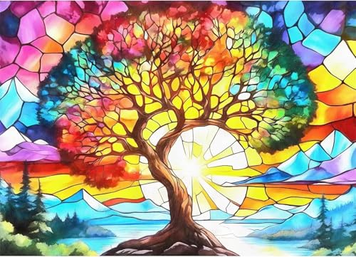 Puzzles für Erwachsene 70 Teile Sonnenaufgangsbaum 20 x 15 cm Puzzle Erwachsene Klassische Puzzles Pädagogisches Spiel Impossible Herausforderung 70 Teile Puzzle von Jiian