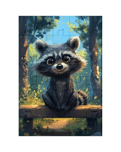 Puzzles für Erwachsene 70 Teile Tier Waschbär 20 x 15 cm Puzzle Erwachsene Klassische Puzzles Pädagogisches Spiel Impossible Herausforderung 70 Teile Puzzle von Jiian