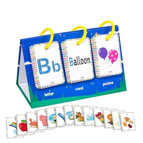 Jiimhte Alphabet Lernkarten Bildungsspiel, Farbenfrohes & Spaßiges Lernspiel, Tragbares Lernspiel Fähigkeiten Entwicklung Mädchen Junge Ab 3 4 5 6 7 8 Jahre Vorschule Reisen Schule von Jiimhte