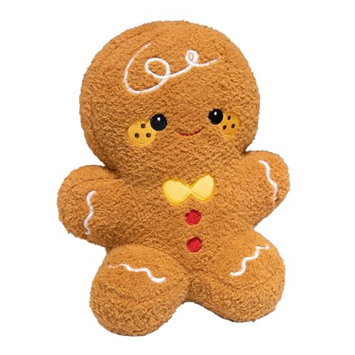 Jiimhte Gingerbread Man Weihnachts Plüschfigur, Weihnachts Plüschtier Stofftier, Kuscheliger Spielbegleiter Für Kinder Mädchen Auto Sofa Bett von Jiimhte