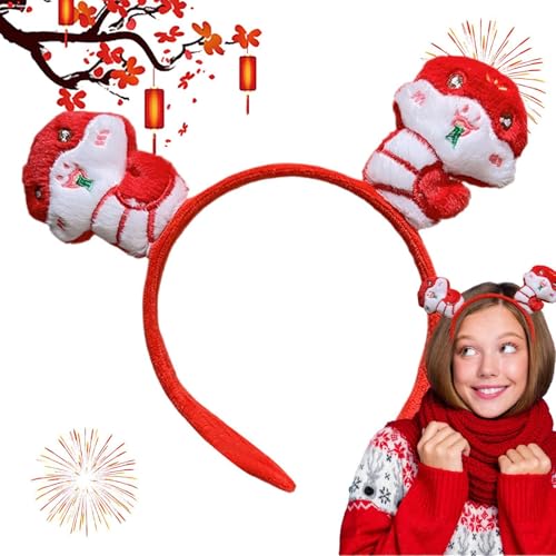 Jiimhte Jahr der Schlange Stirnband - Cartoon Schlangen Kopfbedeckung - Plüsch Tier Kopfbedeckung Chinesisches Neujahr Party Supplies für Frauen Mädchen von Jiimhte