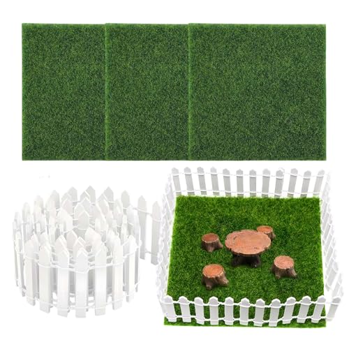 Jiimhte Mini Für Feengarten, 90 cm Spiel, Dekorative Holzzäune Mit 4 Kunstrasenstücken Für Kinder Indoor Outdoor Jiimhte Mini Für Feengarten, 90 cm Spiel, Dekorative Holzzäune Mit 4 Kunstrasenstücken Für Kinder Indoor Outdoor von Jiimhte