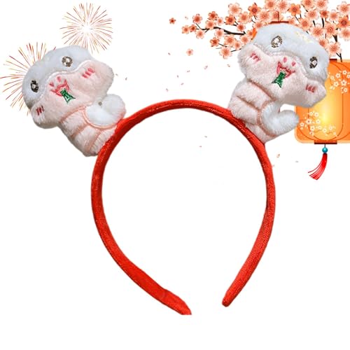 Jiimhte Schlangen-Kopfschmuck, Cartoon-Schlangen-Kopfschmuck, Plüschtier-Kopfbedeckung, chinesisches Neujahrs-Partyzubehör für Frauen und Mädchen Jiimhte Schlangen-Kopfschmuck, Cartoon-Schlangen-Kopfschmuck, Plüschtier-Kopfbedeckung, chinesisches Neujahrs-Partyzubehör für Frauen und Mädchen von Jiimhte