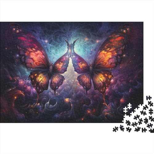 1000-teiliges Puzzle für Erwachsene, quadratisches Schmetterlingspuzzle für Erwachsene und Kinder, Holzpuzzle, Lernspiel, 1000 Teile (75 x 50 cm) von Jiklophg