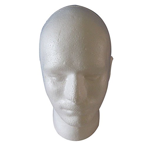 Jikoiuty Herren Peruecke Display Cosmetology Schaufensterpuppe Kopf Standmodell Foam White von Jikoiuty