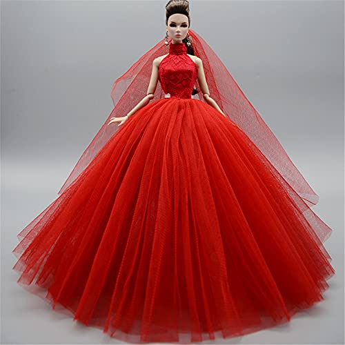 Jilibaba Doll Clothes Wedding Skirt Princess Dress Palace Costume Outfits Accessories for 1/6 11 inch 30cm America Doll Kids Toys Gift A von Jilibaba