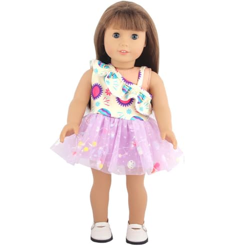 Jilibaba Puppenkleidung, Osterhasen-Ei-Druck, Kleid, lässige Outfits, Kostüm-Zubehör für 46 cm amerikanische Mädchenpuppen (1 Stück) - #2 von Jilibaba