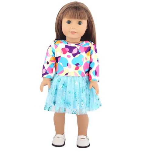 Jilibaba Puppenkleidung, Osterhasen-Ei-Druck, Kleid, lässige Outfits, Kostüm-Zubehör für 46 cm große amerikanische Mädchenpuppen (1 Stück) - #7 von Jilibaba