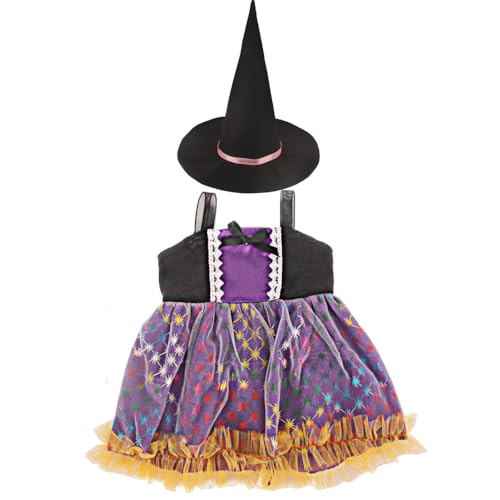 Jilibaba Puppenkleidung Halloween Hexenkleid mit Hut Outfits Kostüm Zubehör für 46 cm American Girl Puppen (2 Stück) - #5 von Jilibaba