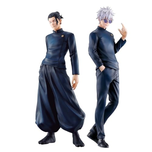 2 Stück JJK Figur Anime Gojo Satoru Geto Suguru Stehende Position PVC Actionfiguren Desktop Modell Statue Dekoration Geschenke 18cm von Jilijia