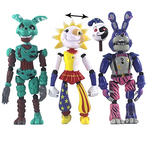 FNAF Security Breach Figure Bonnie/Chica Movable Joints Horror Doll Lightening Action Figures Game Model Collectible 3/5/8Pcs/Set von Jilijia