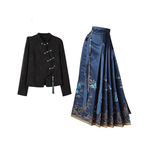 Hanfu-Rock mit Pferdegesicht, Weberei, goldener Rock, Anzug, chinesischer Stil, Hanbok Wan li Jiangshan, chinesisches Lied Ming-Dynastie, Mamian-Kleid Hanfu-Rock mit Pferdegesicht, Weberei, goldener Rock, Anzug, chinesischer Stil, Hanbok Wan li Jiangshan, chinesisches Lied Ming-Dynastie, Mamian-Kleid von Jilijia