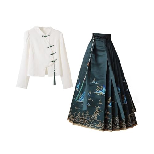 Hanfu-Rock mit Pferdegesicht, Weberei, goldener Rock, Anzug, chinesischer Stil, Hanbok Wan li Jiangshan, chinesisches Lied Ming-Dynastie, Mamian-Kleid Hanfu-Rock mit Pferdegesicht, Weberei, goldener Rock, Anzug, chinesischer Stil, Hanbok Wan li Jiangshan, chinesisches Lied Ming-Dynastie, Mamian-Kleid von Jilijia