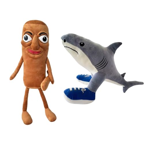 Jilijia 2 Stück Brainrot Tiere Plüschtiere Tung Tung Tung Sahur Anime Plüschfigur Tralalelo Tralala Cartoon Stofffigur Pelzkissen Kissen Sofa Heimdekoration Geschenk von Jilijia