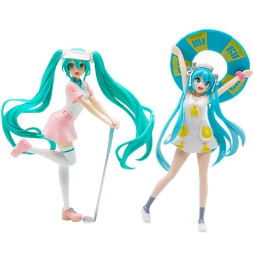 Jilijia 2PCS Miku Figur Statue Anime Modell Ornamente PVC Miku Actionfigur Sammlerstücke Skulptur Desktop Dekoration Geschenke für Mädchen Jilijia 2PCS Miku Figur Statue Anime Modell Ornamente PVC Miku Actionfigur Sammlerstücke Skulptur Desktop Dekoration Geschenke für Mädchen von Jilijia