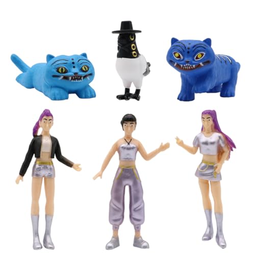 Jilijia 6 Stück/Set Rumi Zoey Mira Tiger Vögel Actionfigur Anime Mini Figur PVC Cartoon Charakter Modell Anime Merch Statue Geschenke für Fans von Jilijia