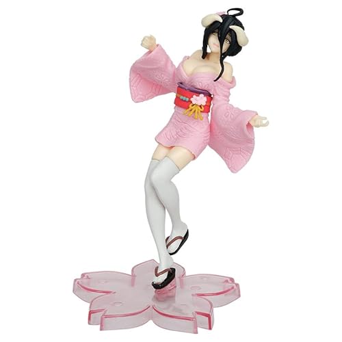 Jilijia Albedo Figur Statue – Albedo Sakura Kimono Stil Modell PVC Figur Desktop Dekoration Ornamente Sammlung Geschenke 18 cm von Jilijia