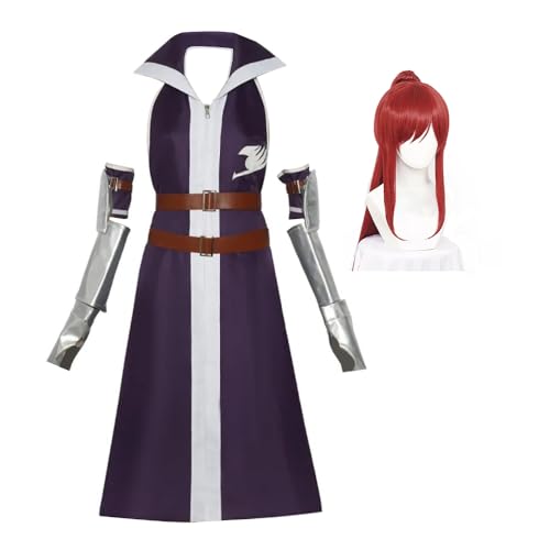 Jilijia Anime Fairy Tail Cosplay Kostüm Erza Scarlet/Lucy Heartfilia Cosplay Uniform Kleid Halloween Karneval Party Dress Up Anzug von Jilijia