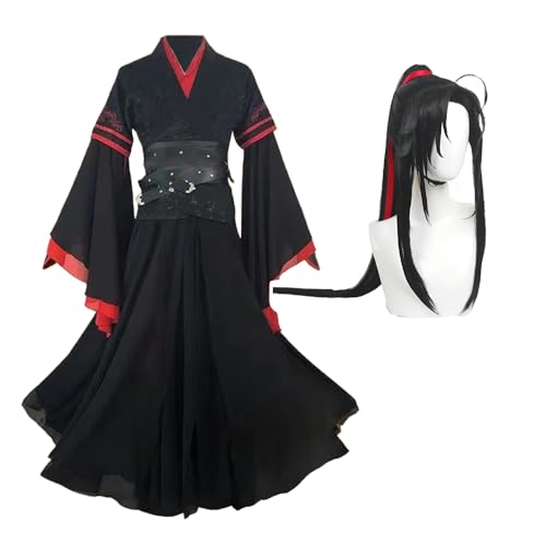 Jilijia Anime Mo Dao Zu Shi Cosplay Kostüm Wei Wuxian Cosplay Kostüm Wei Ying Kostüm Alte Chinesische Hanfu Flöte Anime MDZS Cosplay Requisiten Halloween Outfit von Jilijia