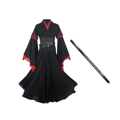 Jilijia Anime Mo Dao Zu Shi Cosplay Kostüm Wei Wuxian Cosplay Kostüm Wei Ying Kostüm Alte Chinesische Hanfu Flöte Anime MDZS Cosplay Requisiten Halloween Outfit von Jilijia