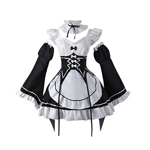 Jilijia Anime REM Cosplay Kostüm RAM Uniform Halloween Outfit für Party Anime Ausstellung, Remu, 50 Jilijia Anime REM Cosplay Kostüm RAM Uniform Halloween Outfit für Party Anime Ausstellung, Remu, 50 von Jilijia