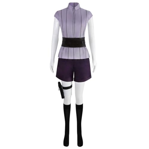 Jilijia Damen Hyūga Hinata Anime Cosplay Kostüm mit Tops Hosen Ninja Stirnband Uniform Set Halloween Party Weihnachten Kostüm, Hyuga Hinata, 46 von Jilijia