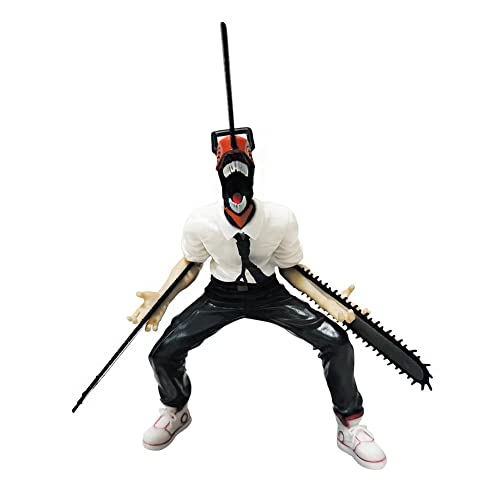 Jilijia Denji Figur Statue Anime Denji Action Figur Hockstellung Charakter Modell PVC Cartoon Sammelfigur Geschenk Schreibtisch Dekoration 18,5CM von Jilijia