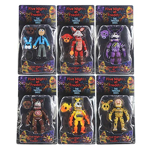 Jilijia FNAN Figuren Set mit 6 Stück FNAF Actionfiguren Spielzeug Puppen Geschenk, 12,7 cm von Jilijia