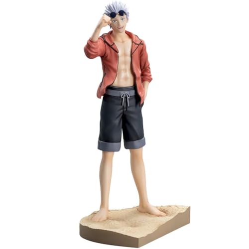 Jilijia Gojo Satoru Figur Anime Geto Suguru Strandbekleidung PVC Modell Actionfiguren Desktop Dekoration für Fans Sammlerstücke Geschenke 21cm von Jilijia