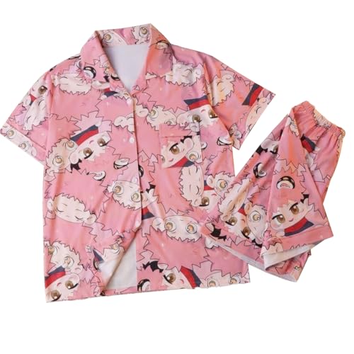 Jilijia Gojo Satoru Pyjama-Set mit T-Shirt und Shorts, Nanami, Kento/Geto Suguru, Cosplay-Kostüm, für Herren und Damen, Halloween, lässig, Loungewear, Outfit von Jilijia