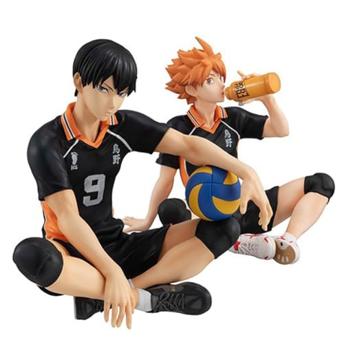 Jilijia Haikyuu Figur Hinata Shoyo Sitzposition Figur Tobio Kageyama Modell Figur PVC Modell Puppe Desktop Ornamente von Jilijia