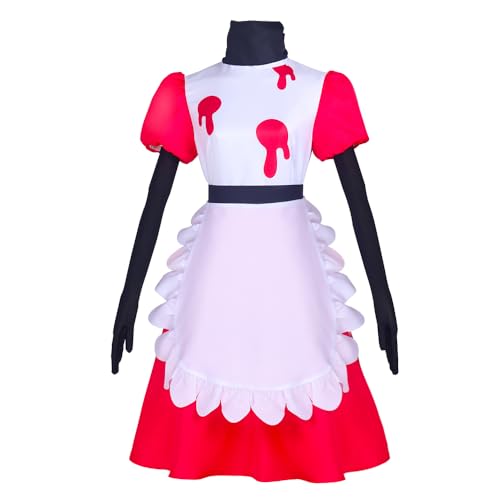 Jilijia Hazbin Hotel Niffty Cosplay Kostüm Niffty Maid Dress Halloween Outfit Anime Rolle Cosplay Karneval Weihnachten Anzug Verkleidung von Jilijia