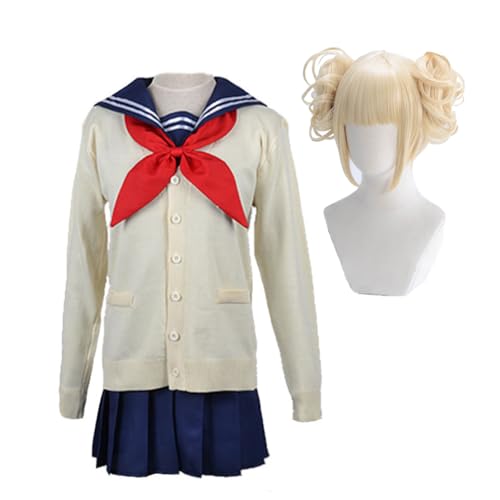 Jilijia MHA Toga Himiko JK Uniformen High School Student Uniformen mit Perücke Halloween Outfit Anime Cosplay Kostüme von Jilijia