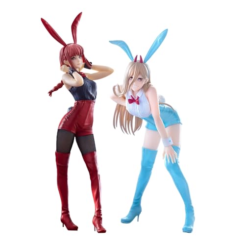 Jilijia Makima & Power Anime Bunny Girl Figur 2er-Set Stehende Position Modell PVC Anime Statue Schreibtischschmuck Sammlerstück Geschenk von Jilijia
