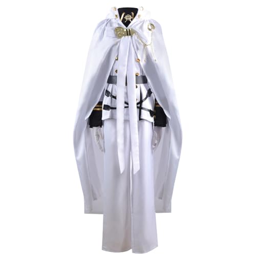 Jilijia Mikaela Hyakuya Cosplay-Kostüm, Seraph of the End, Anime-Uniform, komplettes Set, weißer Umhang für Damen und Herren, Halloween-Party-Outfit von Jilijia