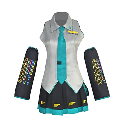 Jilijia Miku Cosplay Anime Cosplay Kostüm Kleid Schuluniform Outfit Anzug Komplettes Set Halloween Frauen Mädchen Dressup von Jilijia