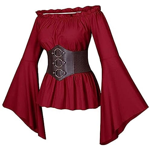 Jilijia Mittelalterliches Kleid für Damen, Renaissance-Kostüm, Wasserärmel, Rüschen, schulterfrei, Korsett, Oberteil, Rock, Halloween, Cosplay-Kostüm Jilijia Mittelalterliches Kleid für Damen, Renaissance-Kostüm, Wasserärmel, Rüschen, schulterfrei, Korsett, Oberteil, Rock, Halloween, Cosplay-Kostüm von Jilijia