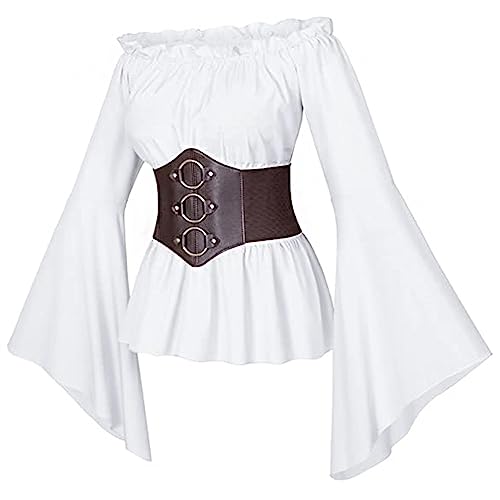 Jilijia Mittelalterliches Kleid für Damen, Renaissance-Kostüm, Wasserärmel, Rüschen, schulterfrei, Korsett, Oberteil, Rock, Halloween, Cosplay-Kostüm Jilijia Mittelalterliches Kleid für Damen, Renaissance-Kostüm, Wasserärmel, Rüschen, schulterfrei, Korsett, Oberteil, Rock, Halloween, Cosplay-Kostüm von Jilijia