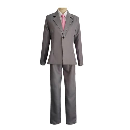 Jilijia Mob Psycho 100 Cosplay Kostüm Full Set Reigen Arataka Anime Cosplay Grau Anzug Uniform Outfit für Halloween Karneval Party von Jilijia